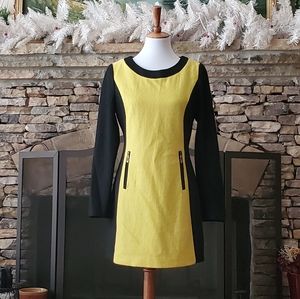 Vintage Yellow/Black Wool dress